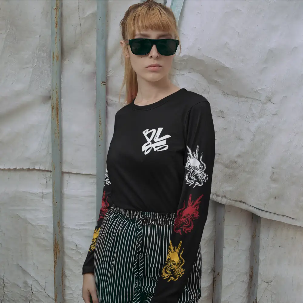 Bruce Lee 85th Anniversary Long Sleeve T-Shirt in black for women