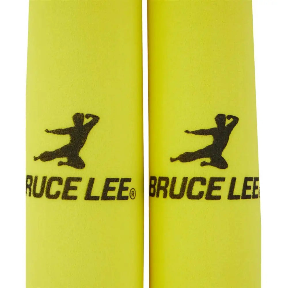 Yellow Foam Nunchaku with Bruce Lee branding and silhouette logos from Lee Family Store