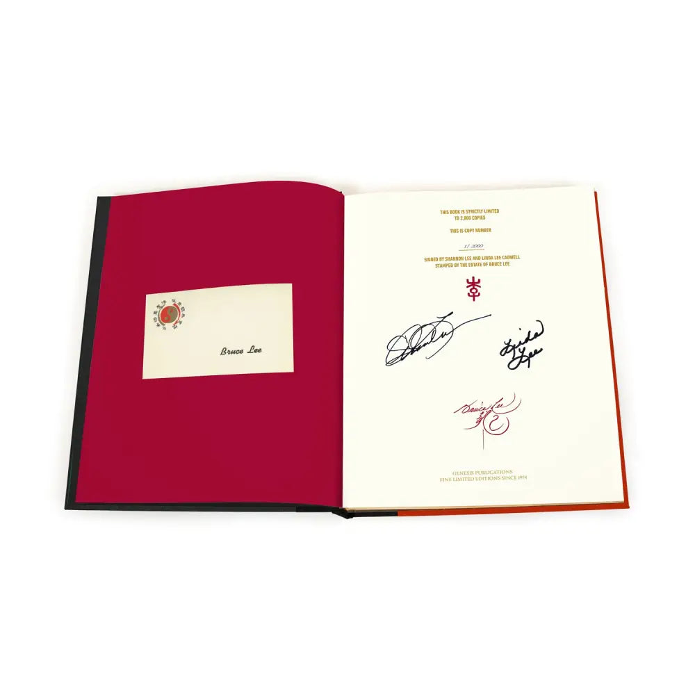 Open book with signatures in In My Own Process Limited Edition by Bruce Lee