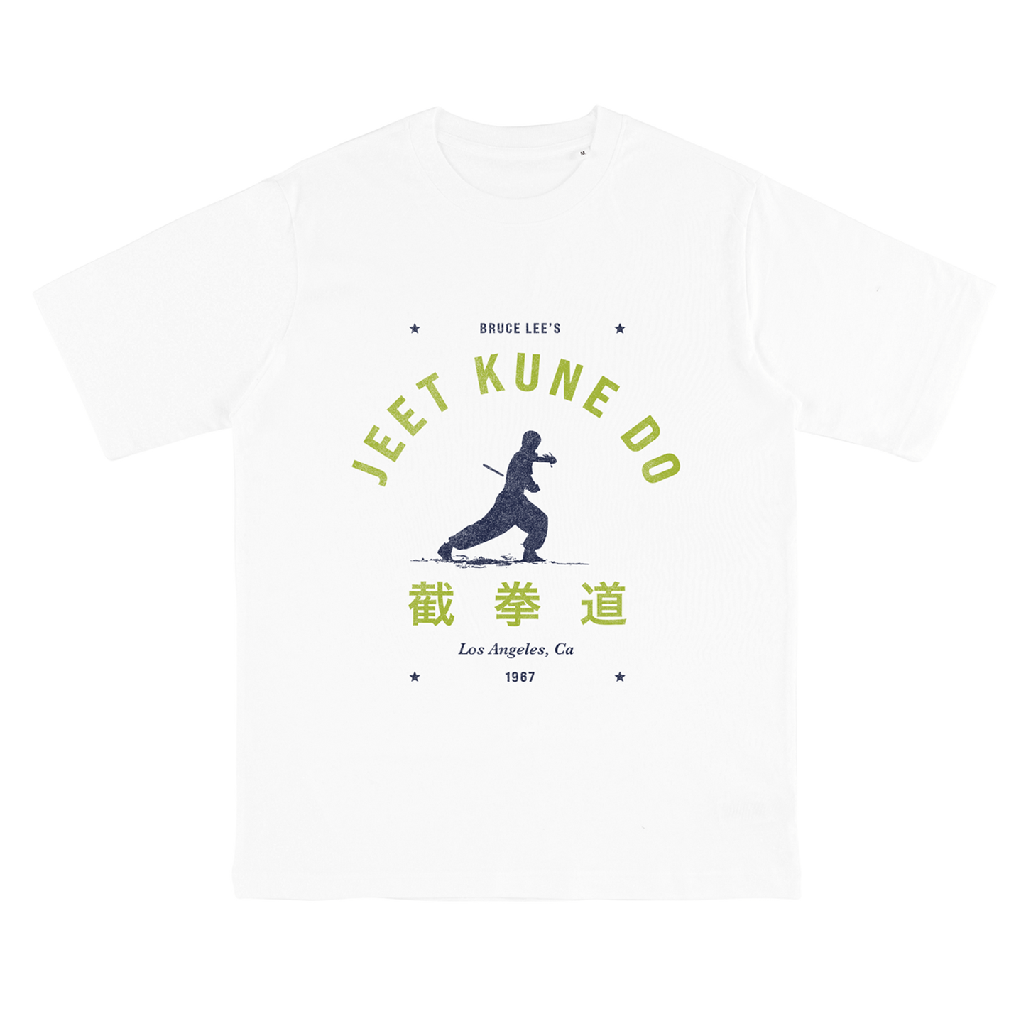 White Bruce Lee Jeet Kune Do T-Shirt featuring a martial arts graphic design