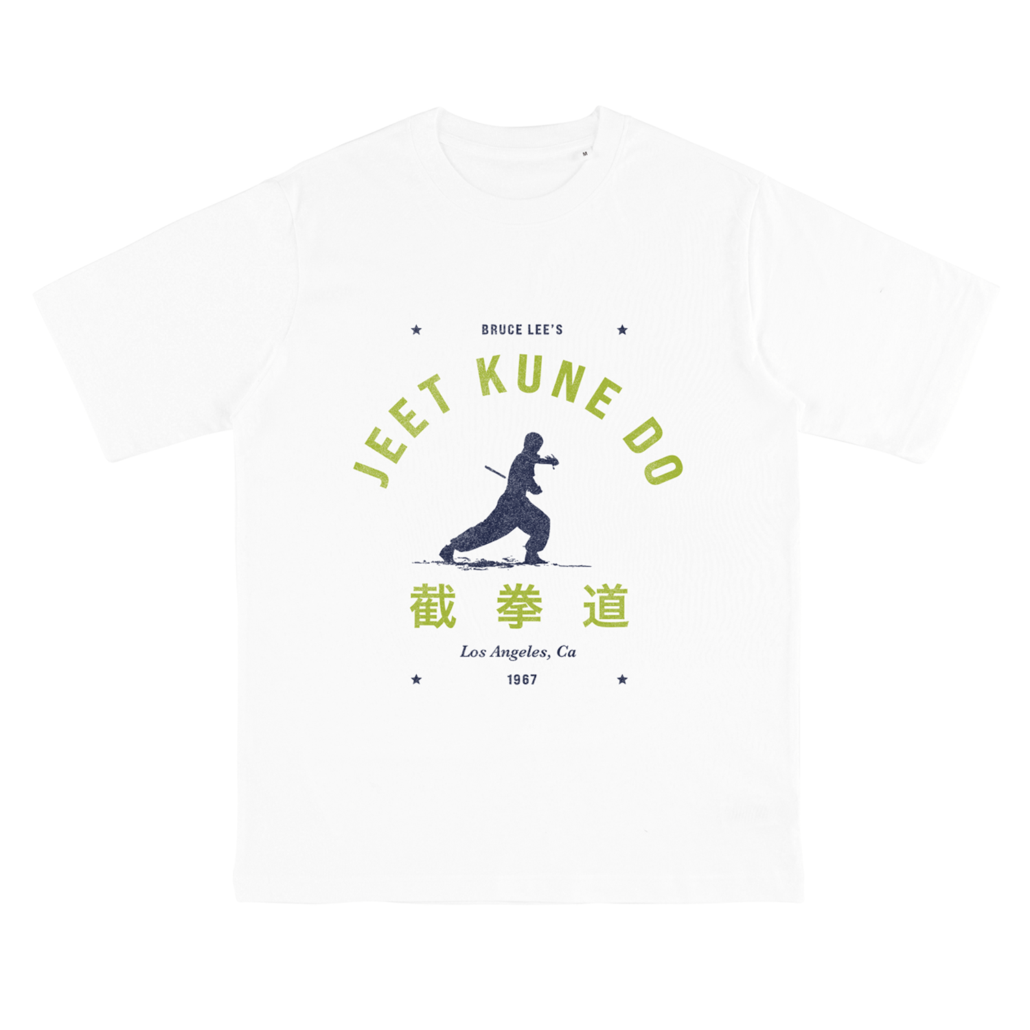 White Bruce Lee Jeet Kune Do T-Shirt featuring a martial arts graphic design