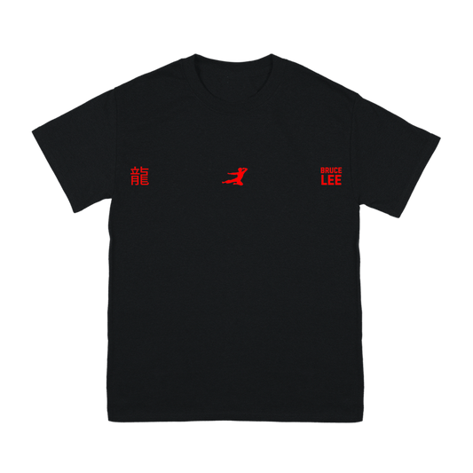 Black Year Of The Dragon T-Shirt in organic cotton with red graphics on chest